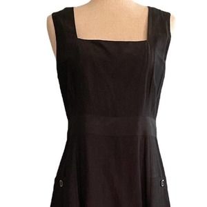 Black maxi linen & silk dress
